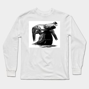 Angel with horn b&w Long Sleeve T-Shirt